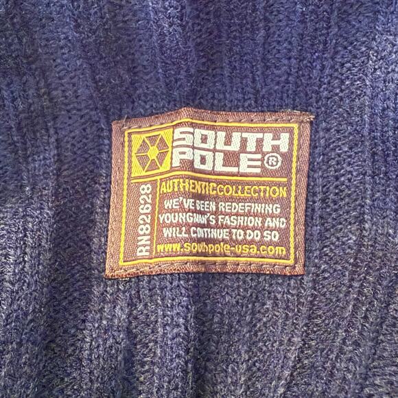 NWT Southpole 3XL Navy Blue Ribbed Turtleneck Sweater Oversized Tek-Spec Korea - Picture 9 of 11
